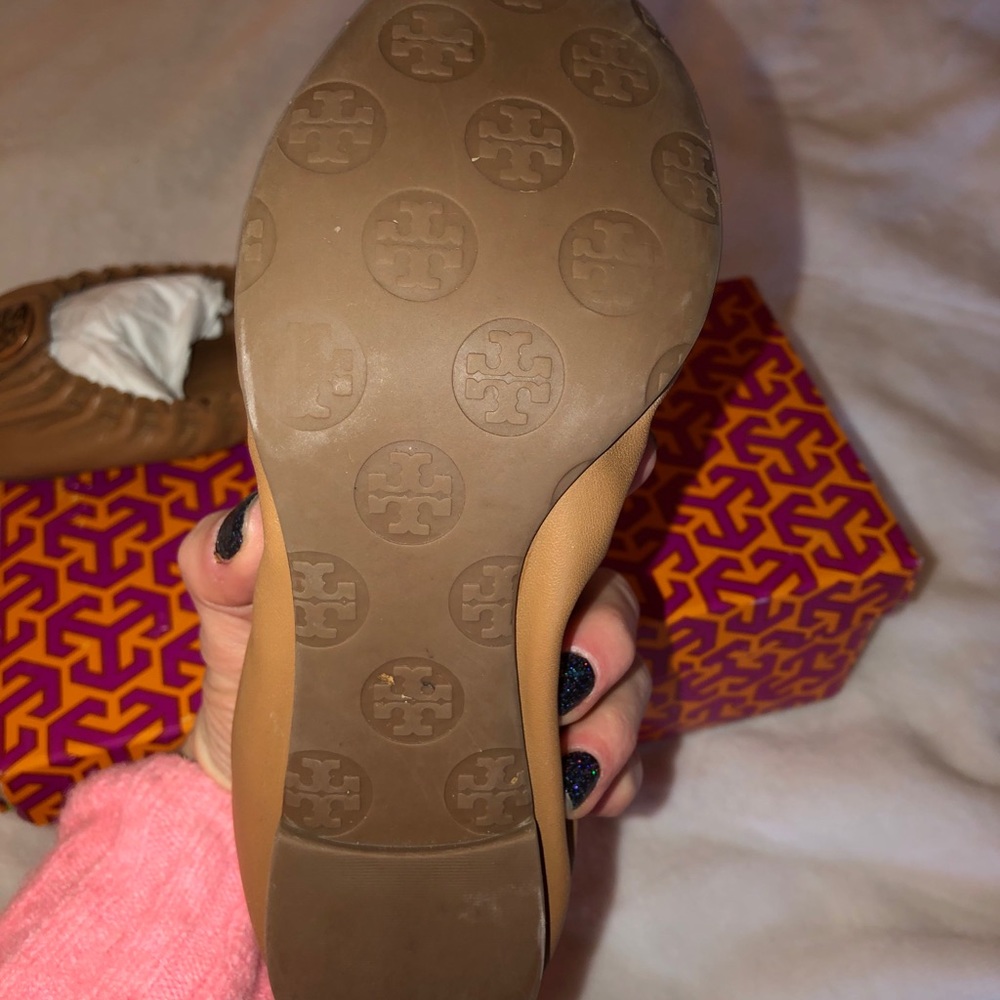 Tory Burch Reese Flats in Royal Tan - Picture 6 of 10